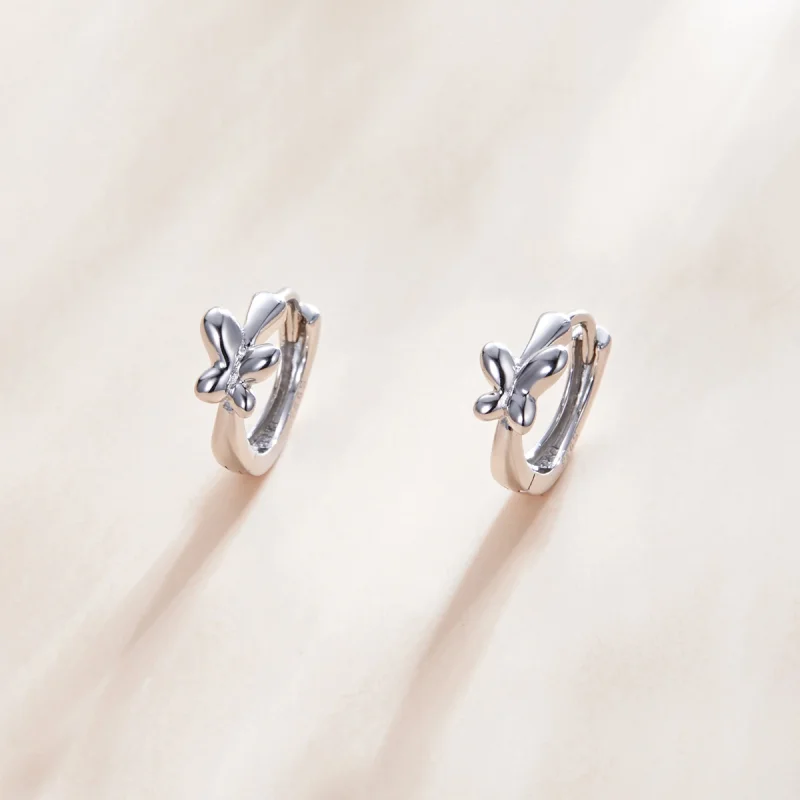 (imagem para) Brinco Argolas Borboleta estilo Pandora - SCE1038 - Visualizar 2