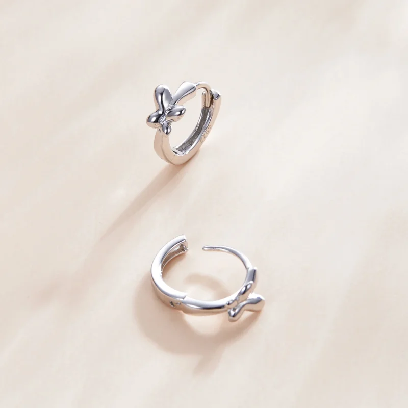 (imagem para) Brinco Argolas Borboleta estilo Pandora - SCE1038 - Visualizar 3