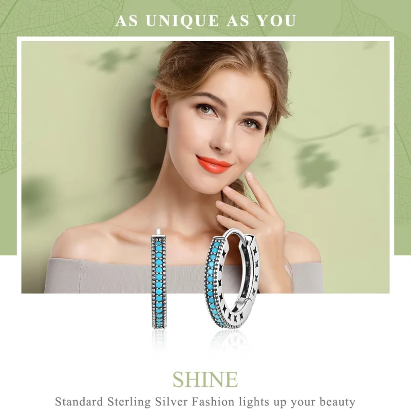 (imagem para) Brinco Argolas Brilhar estilo Pandora - SCE493 - Visualizar 2