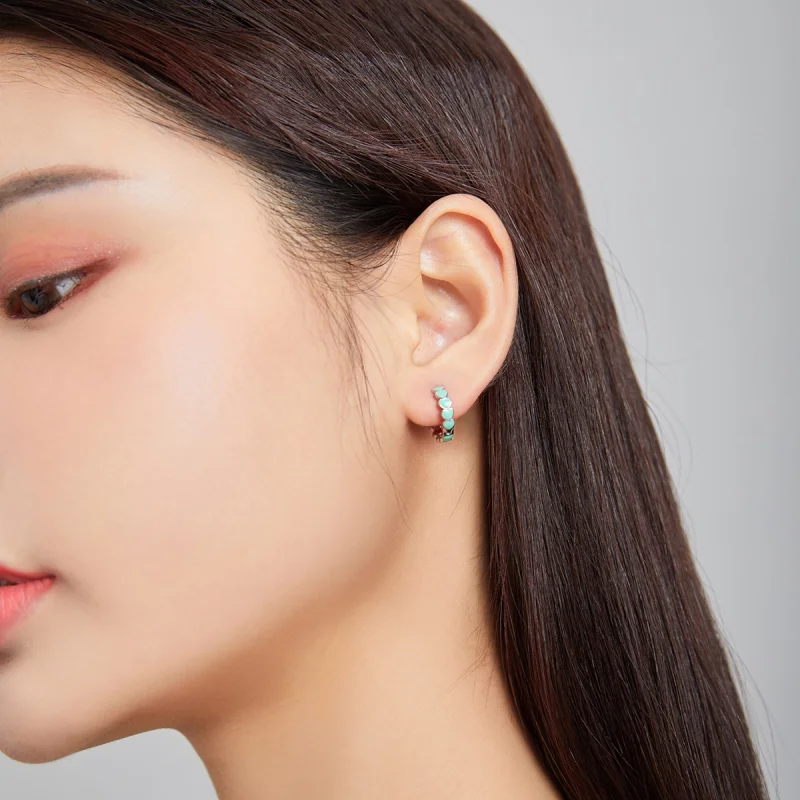 (imagem para) Brinco Argolas Corações estilo Pandora - SCE1052-TQ - Visualizar 4