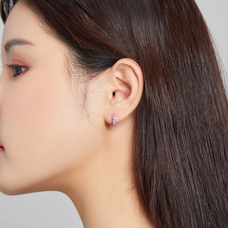 (imagem para) Brinco Argolas Corações estilo Pandora - SCE1052-VT - Visualizar 3