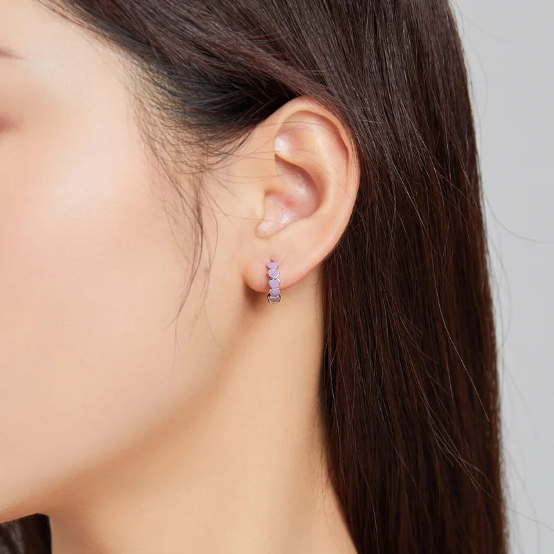 (imagem para) Brinco Argolas Corações estilo Pandora - SCE1052-VT - Visualizar 5