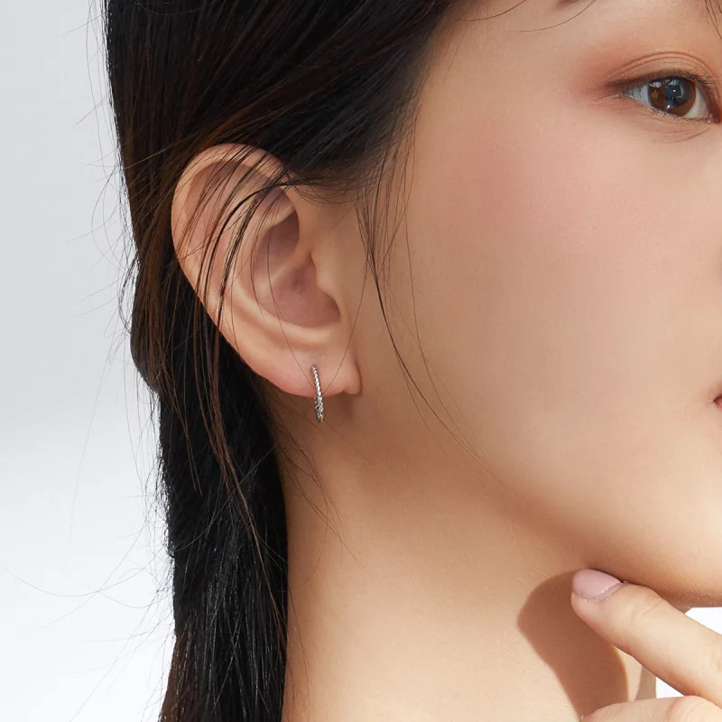 (imagem para) Brinco Argolas Corda de cânhamo circular estilo Pandora - SCE841 - Visualizar 5