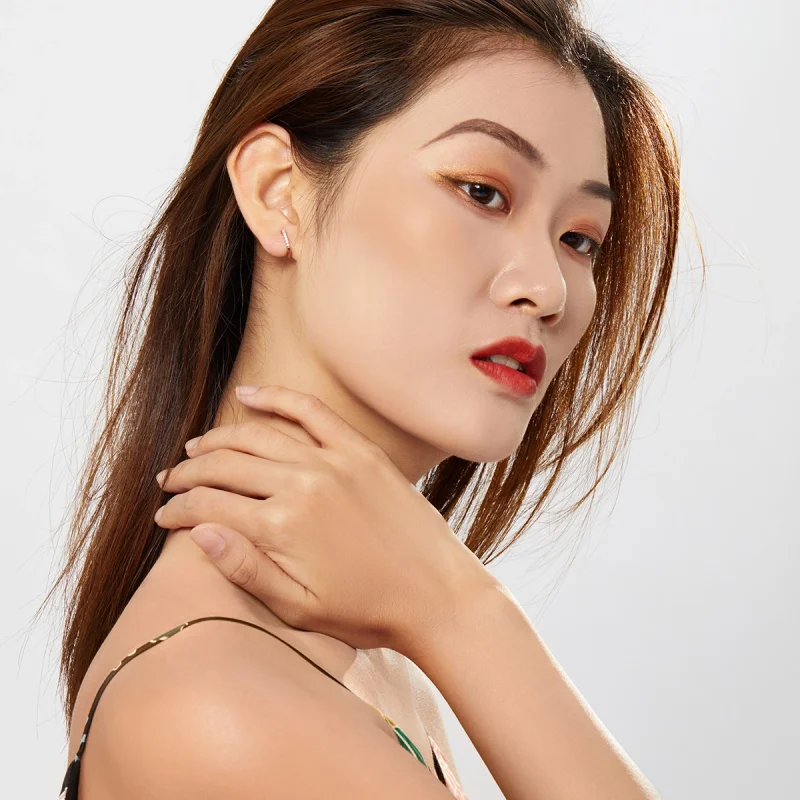 (imagem para) Brinco Argolas Círculo Pequeno estilo Pandora Rosa - SCE498-C - Visualizar 6