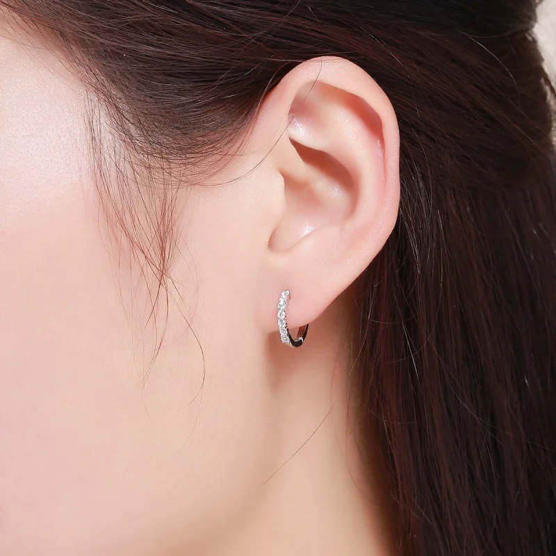 (imagem para) Brinco Argolas Declaração de Graça estilo Pandora - SCE351-1H - Visualizar 3