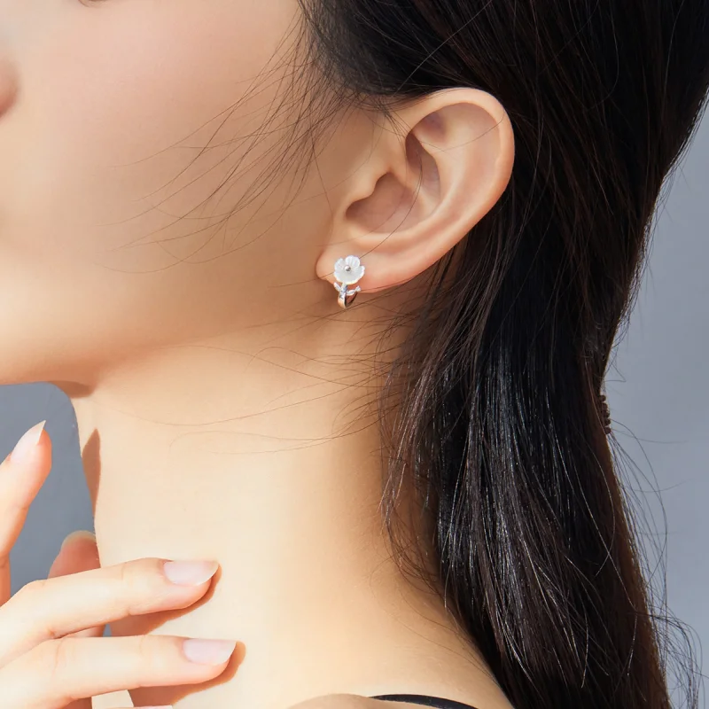 (imagem para) Brinco Argolas Flores puras estilo Pandora - BSE321 - Visualizar 7