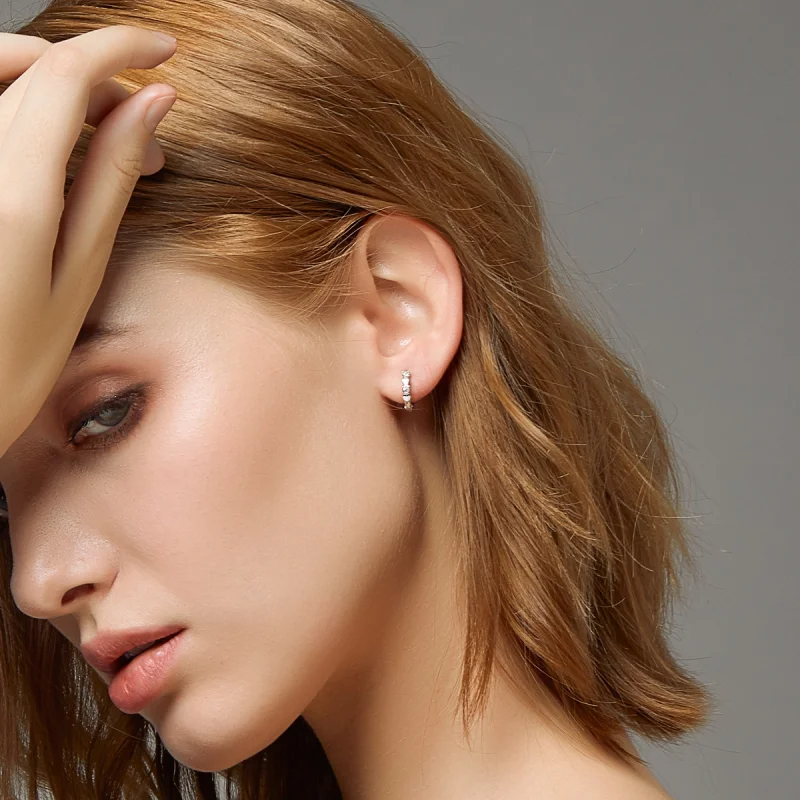 (imagem para) Brinco Argolas Formato de coração estilo Pandora - SCE777 - Visualizar 5