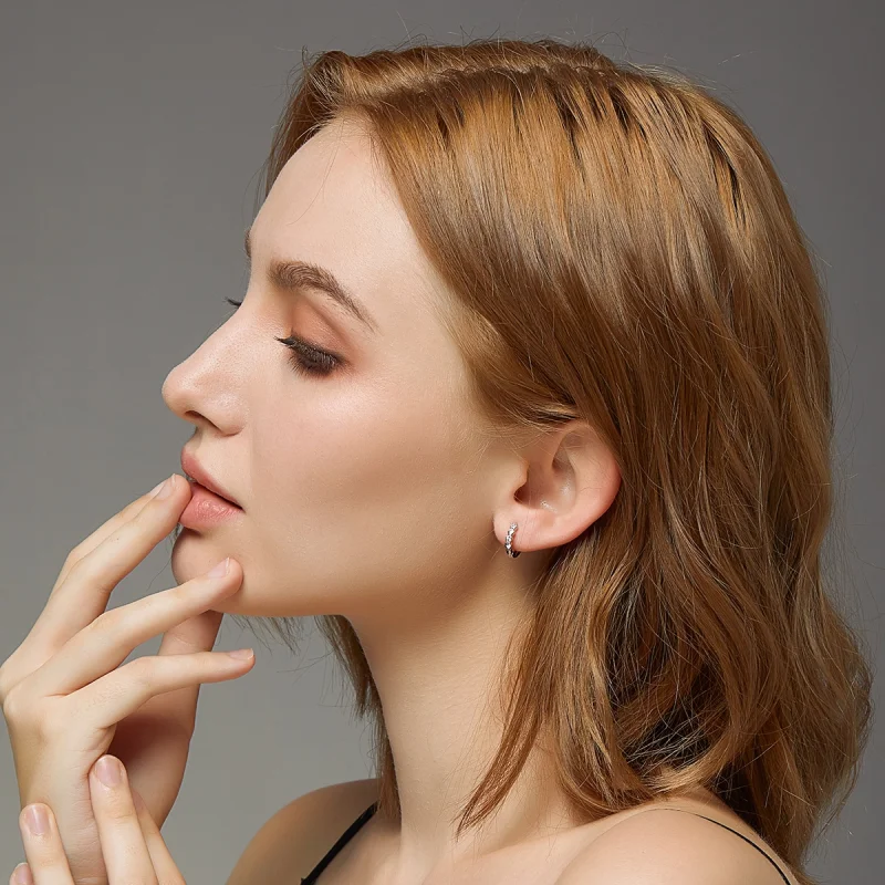 (imagem para) Brinco Argolas Formato de coração estilo Pandora - SCE777 - Visualizar 6