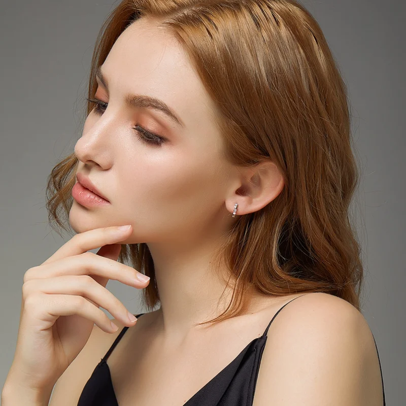 (imagem para) Brinco Argolas Formato de coração estilo Pandora - SCE777 - Visualizar 7