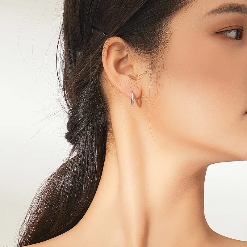 (imagem para) Brinco Argolas Formato de coração estilo Pandora - SCE868 - Visualizar 5