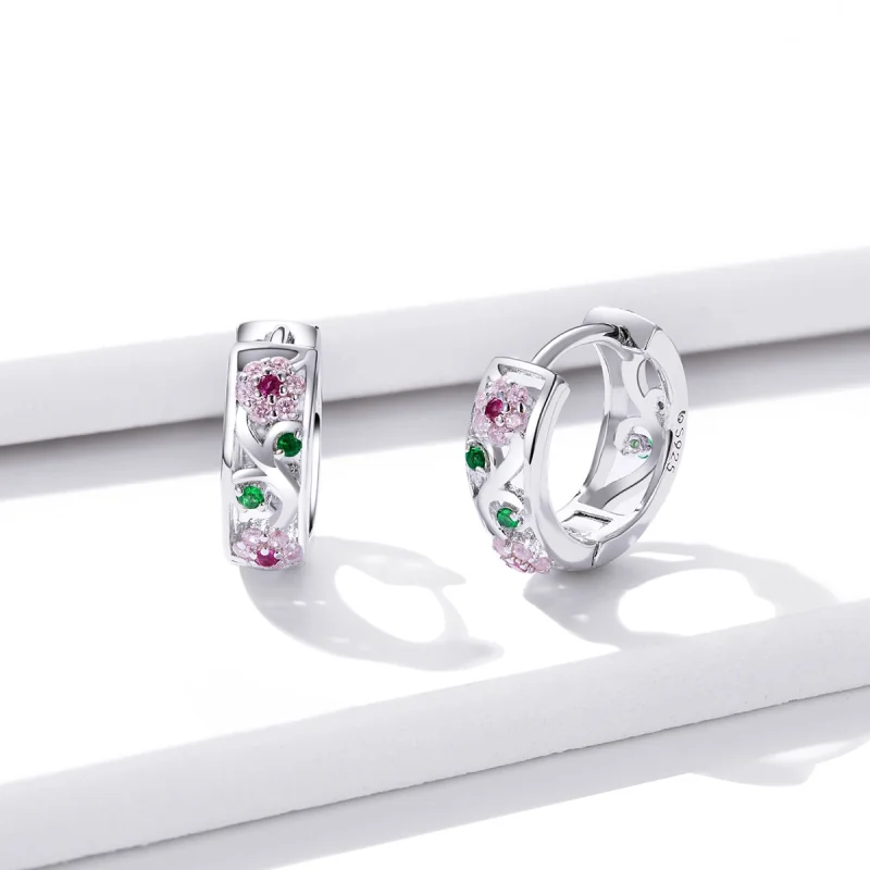 (imagem para) Brinco Argolas Jardim Secreto estilo Pandora - BSE403 - Visualizar 3