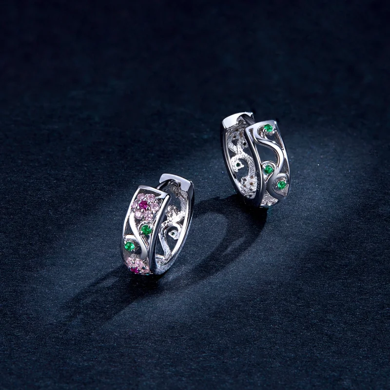 (imagem para) Brinco Argolas Jardim Secreto estilo Pandora - BSE403 - Visualizar 5