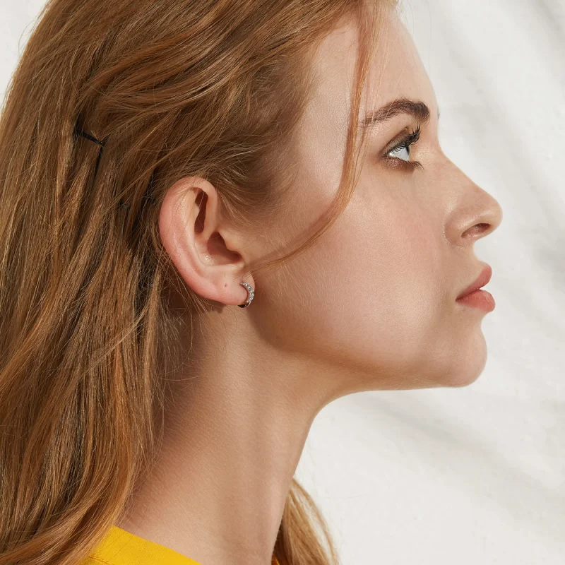 (imagem para) Brinco Argolas Lua e estrela estilo Pandora - BSE289 - Visualizar 9