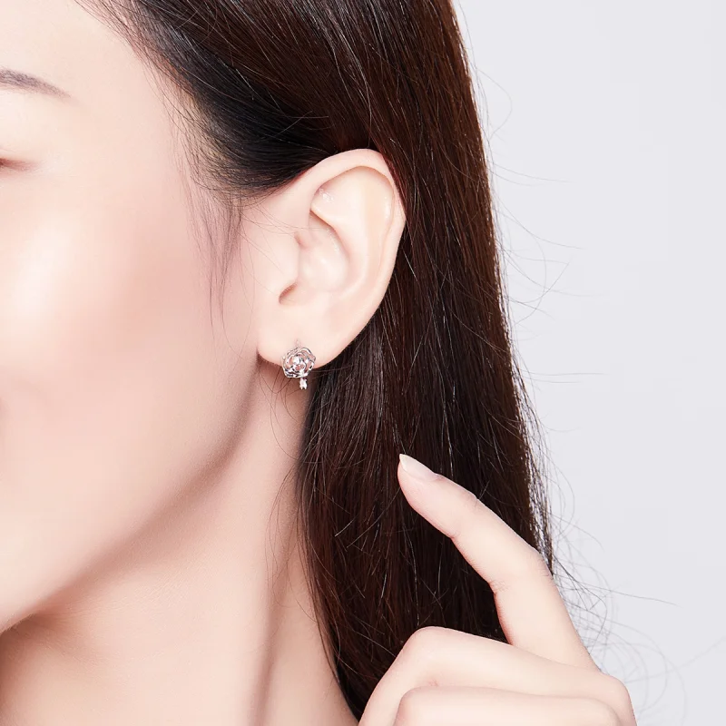 (imagem para) Brinco Argolas Rosa life Pandora - SCE745 - Visualizar 5