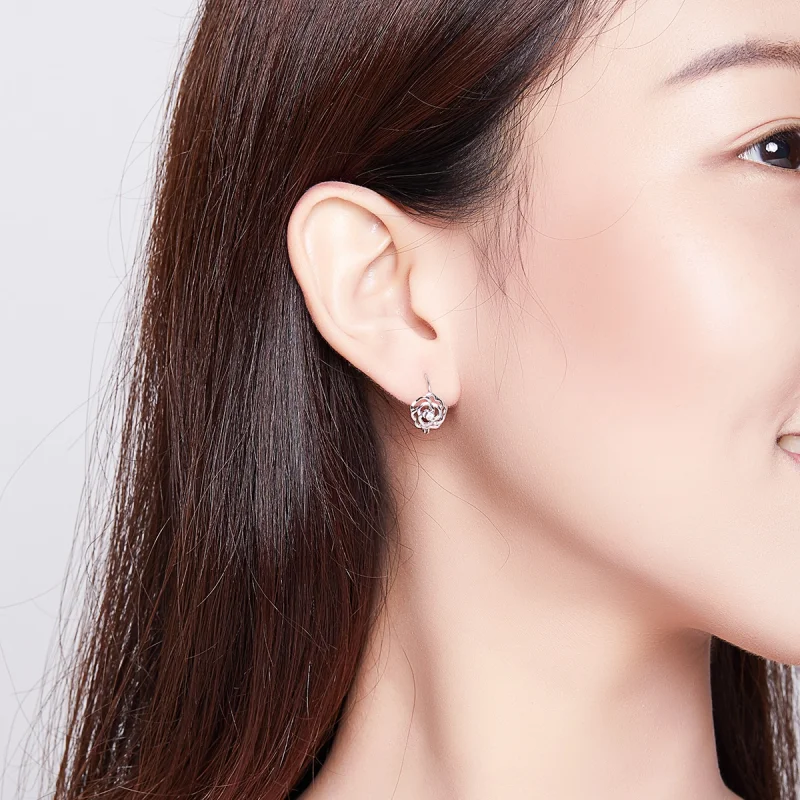 (imagem para) Brinco Argolas Rosa life Pandora - SCE745 - Visualizar 7