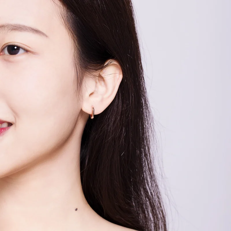 (imagem para) Brinco Argolas Simples estilo Pandora Rosa - BSE119 - Visualizar 8