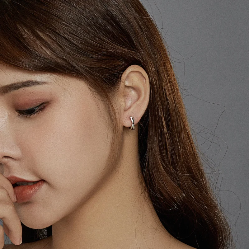 (imagem para) Brinco Argolas Textura de couro estilo Pandora - BSE440 - Visualizar 6