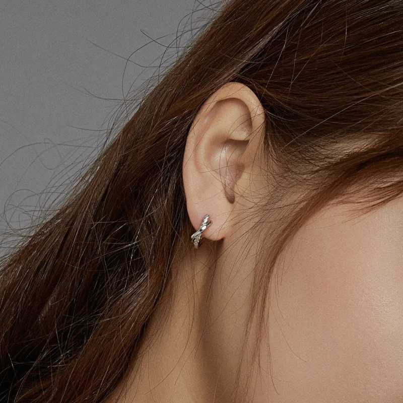 (imagem para) Brinco Argolas Textura de couro estilo Pandora - BSE440 - Visualizar 7