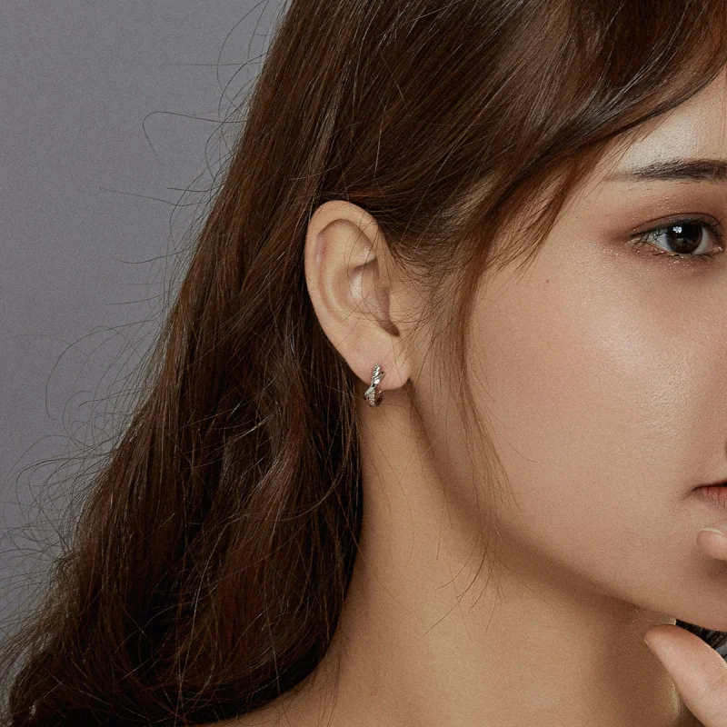 (imagem para) Brinco Argolas Textura de couro estilo Pandora - BSE440 - Visualizar 8