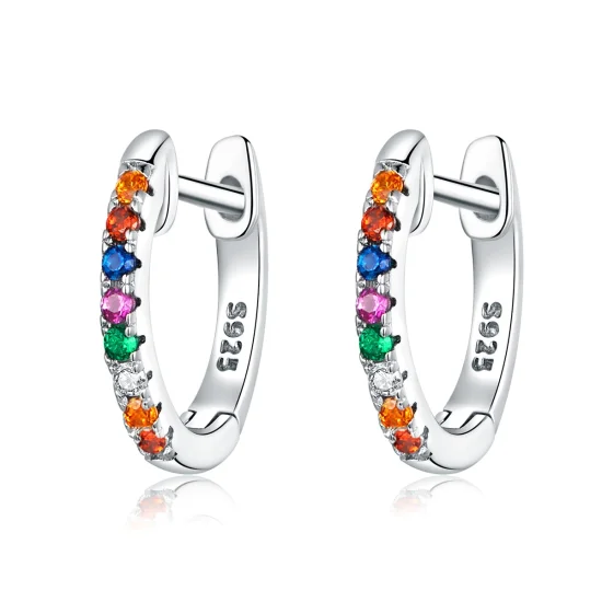 (imagem para) Brinco Argolas Zircão Colorido estilo Pandora - SCE721
