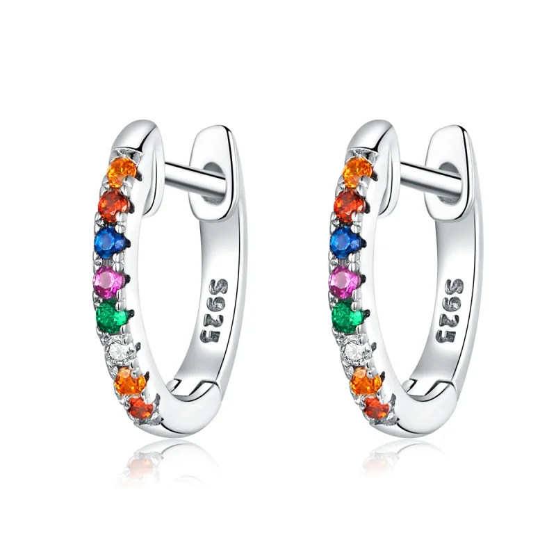 (imagem para) Brinco Argolas Zircão Colorido estilo Pandora - SCE721