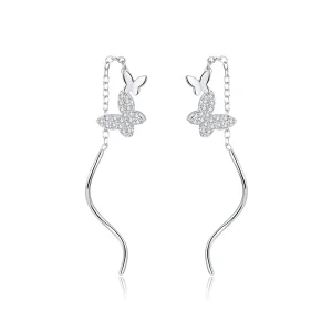 (imagem para) Brinco Borboletas voadoras estilo Pandora - BSE436