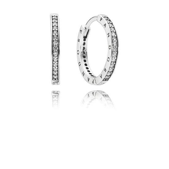 (imagem para) Brinco de Prata Argola Brilho PANDORA - 290558CZ