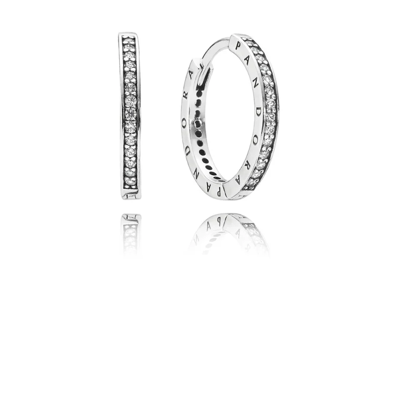 (imagem para) Brinco de Prata Argola Brilho PANDORA - 290558CZ