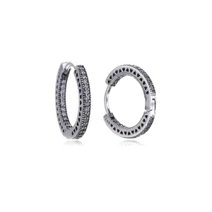 (imagem para) Brincos Pandora de prata Corações