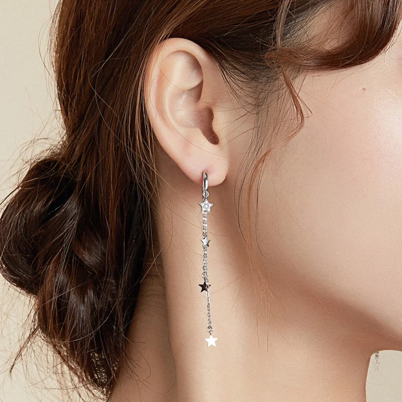 (imagem para) Brinco Elegant Star Moon estilo Pandora - SCE982 - Visualizar 7