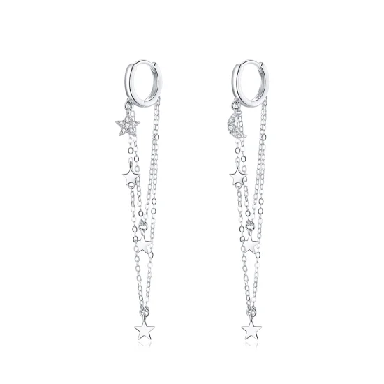 (imagem para) Brinco Elegant Star Moon estilo Pandora - SCE982