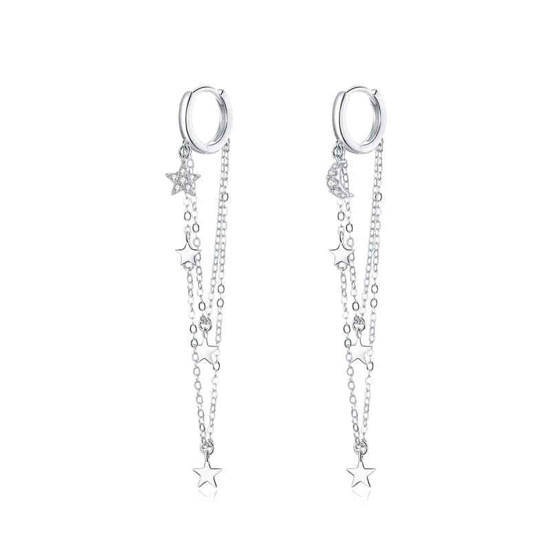 (imagem para) Brinco Elegant Star Moon estilo Pandora - SCE982