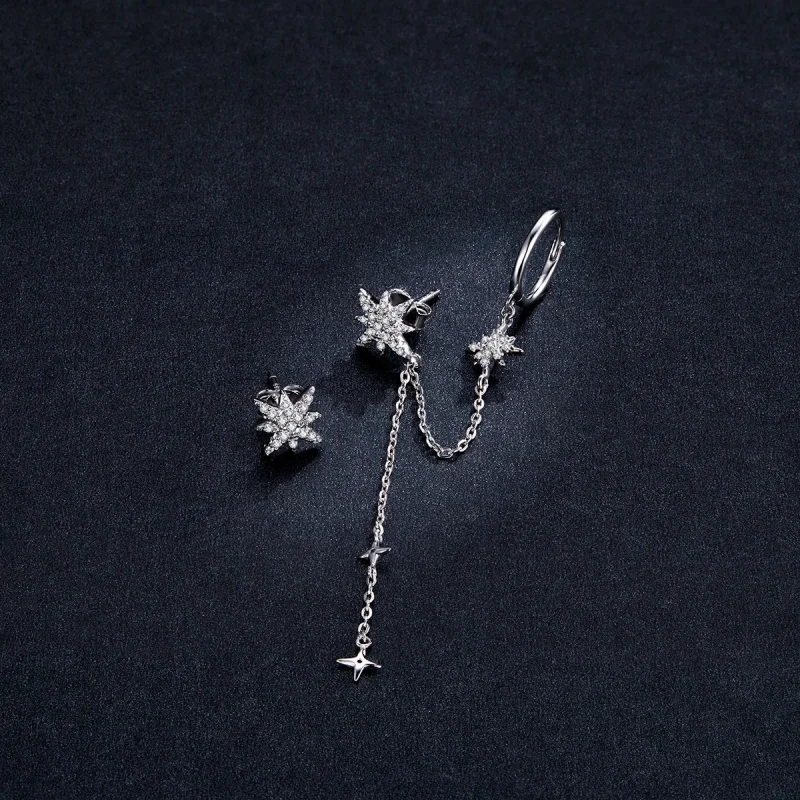 (imagem para) Brinco Estrelas brilhantes estilo Pandora - BSE433 - Visualizar 5