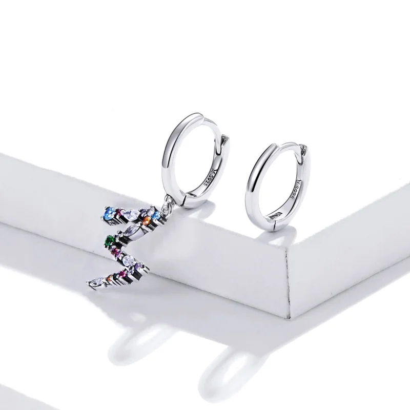 (imagem para) Brinco Letra M colorida estilo Pandora - SCE1031 - Visualizar 3