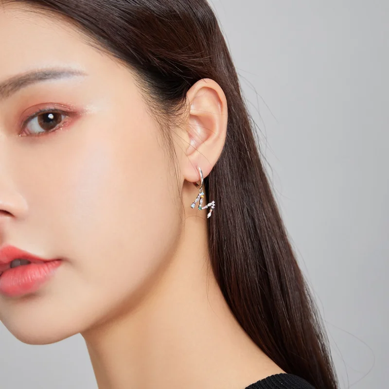 (imagem para) Brinco Letra M colorida estilo Pandora - SCE1031 - Visualizar 5