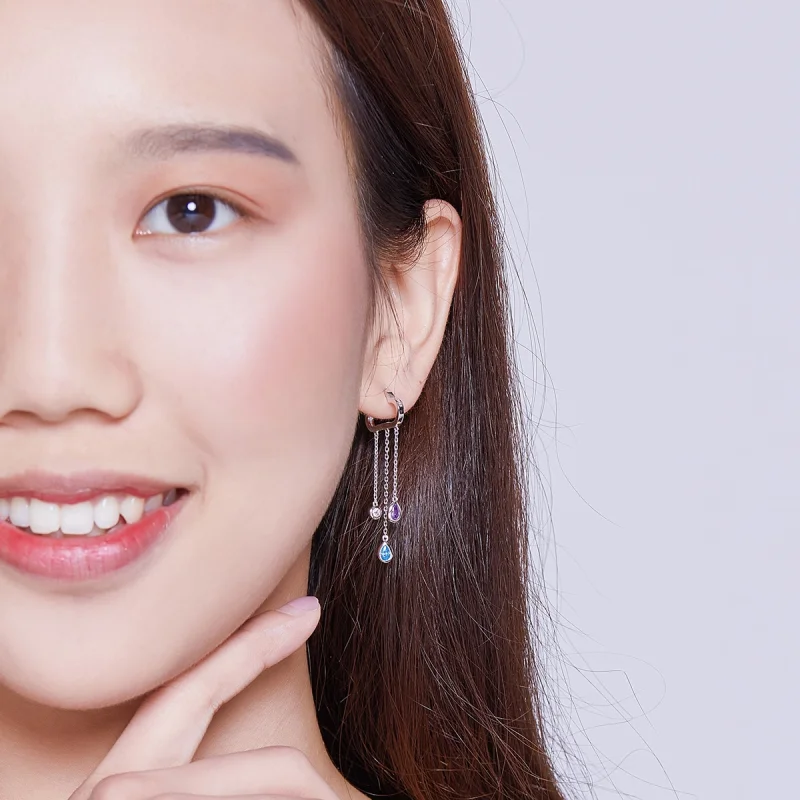 (imagem para) Brinco Nuvens Chuvosas life Pandora - BSE220 - Visualizar 6