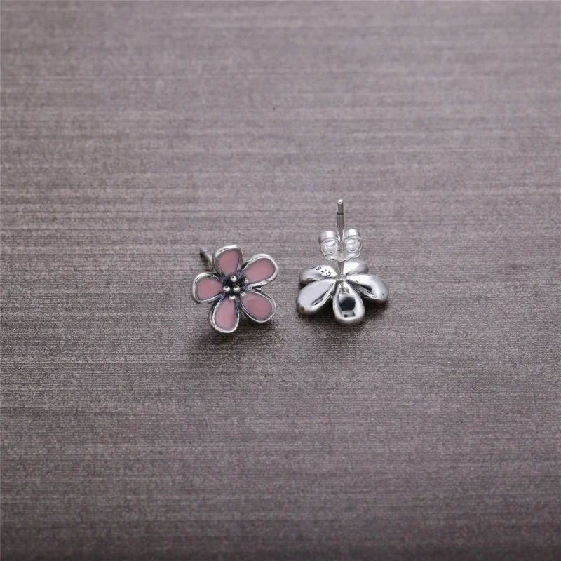 (imagem para) Brinco PANDORA de Prata e Esmalte Flor de Cerejeira - 290537EN40 - Visualizar 3