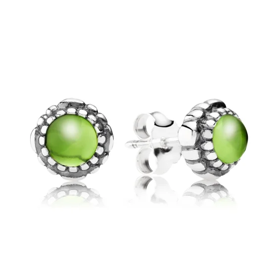 (imagem para) Brinco PANDORA de Prata e Peridoto "Agosto" - 290543PE