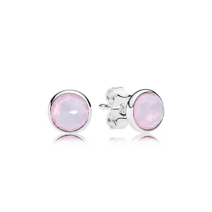 (imagem para) Brinco PANDORA Gota de Cristal Rosa Opalescente Outubro - 290738NOP