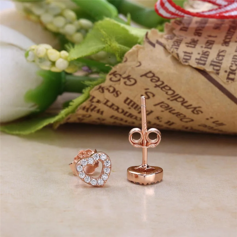 (imagem para) Brinco PANDORA ROSE Corações Vazados - 280528CZ - Visualizar 3