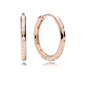 (imagem para) Brinco PANDORA ROSETM Argola Pontos de Luz - 286244CZ