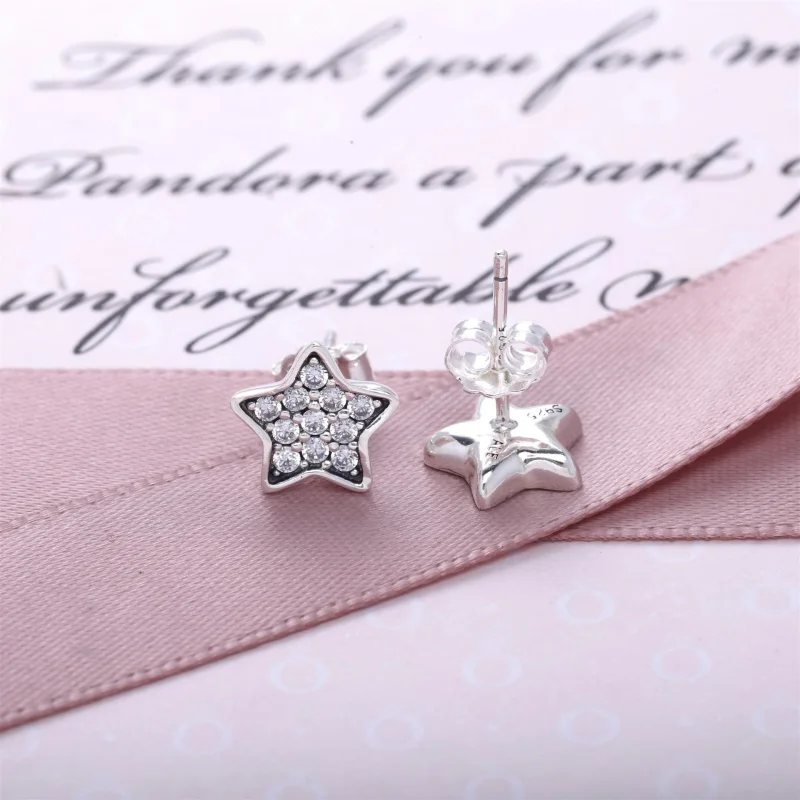 (imagem para) Star silver stud earring com Zircônia Cúbica - 290546CZ - Visualizar 2