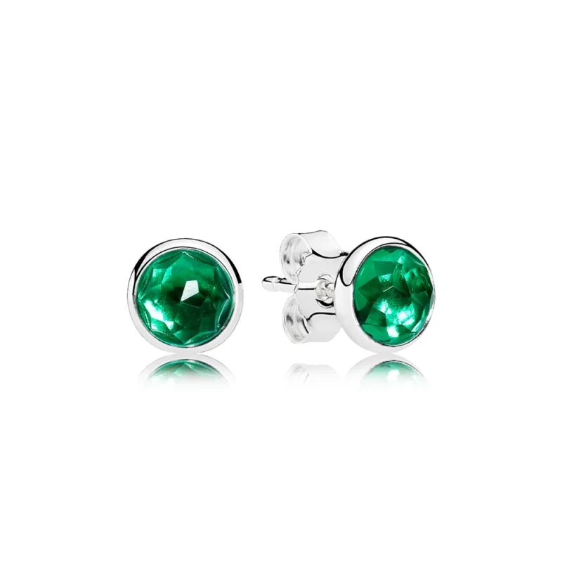 (imagem para) Brinco PANDORA Gota de Cristal Verde Maio - 290738NRG