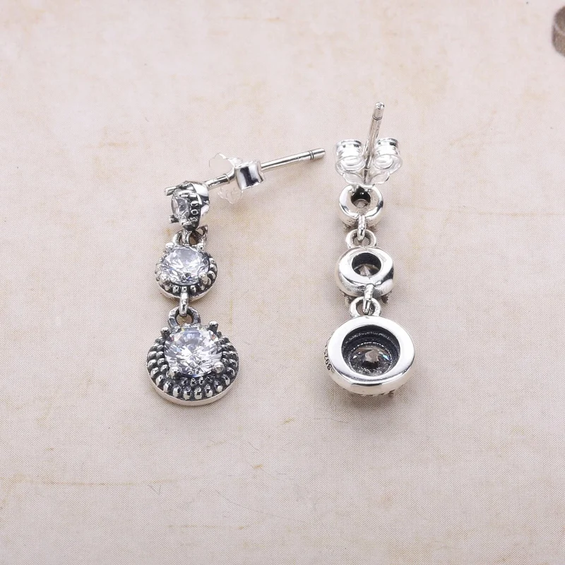 (imagem para) Brinco PANDORAs Duplo Brilhante Beleza Clássica - 290742CZ - Visualizar 3