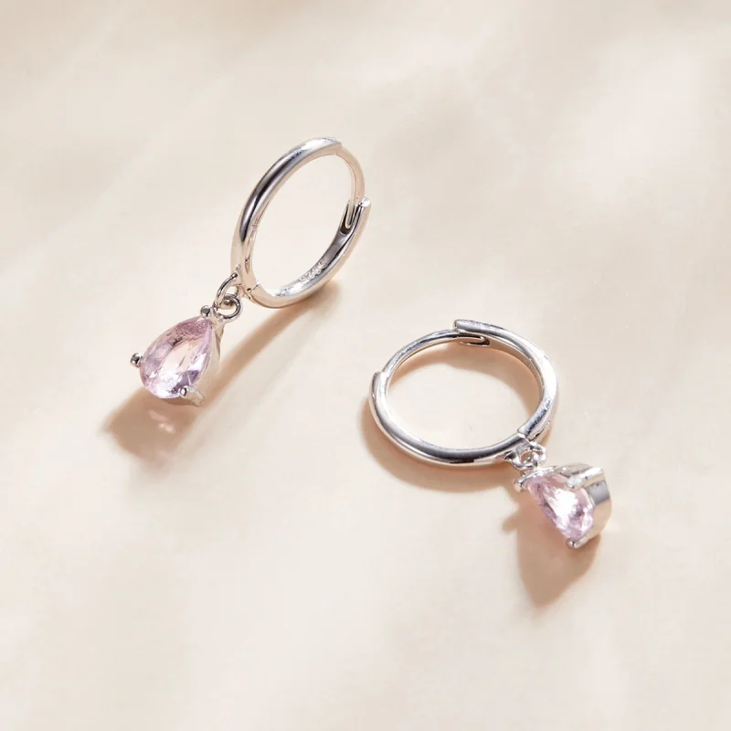 (imagem para) Brinco Pingo D'água estilo Pandora - SCE1018-PK - Visualizar 2