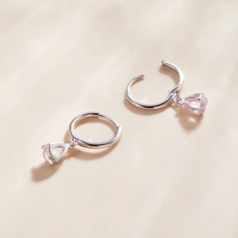 (imagem para) Brinco Pingo D'água estilo Pandora - SCE1018-PK - Visualizar 3