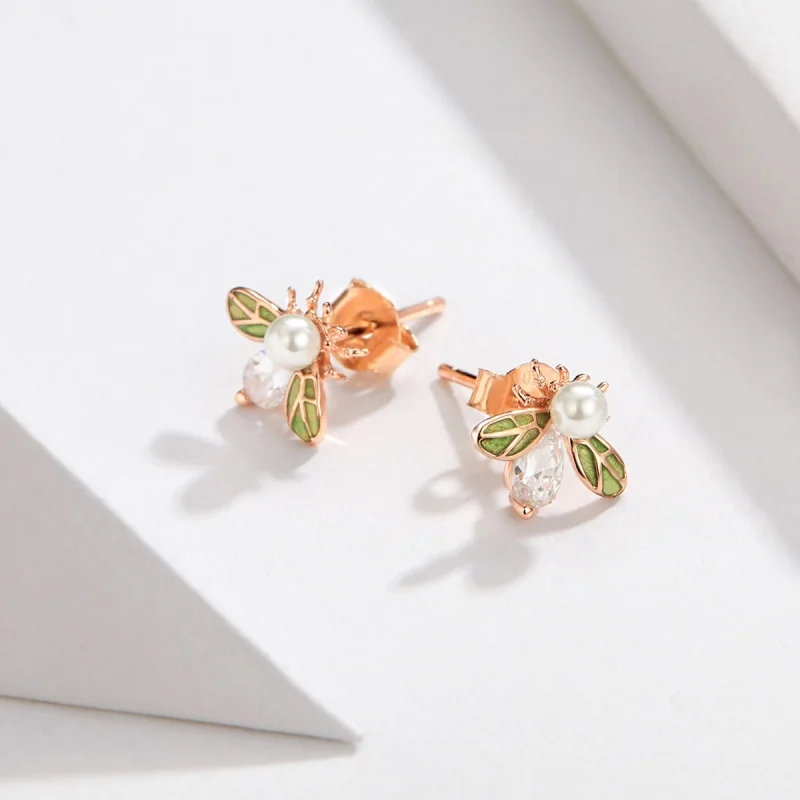(imagem para) Brincos Petit Abelha estilo Pandora Rose - SCE643 - Visualizar 5