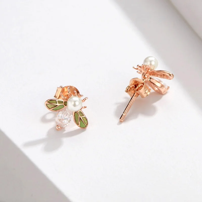 (imagem para) Brincos Petit Abelha estilo Pandora Rose - SCE643 - Visualizar 6
