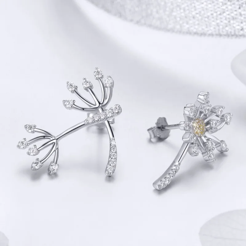 (imagem para) Brincos Petit Amor dente de leão estilo Pandora - SCE506 - Visualizar 5