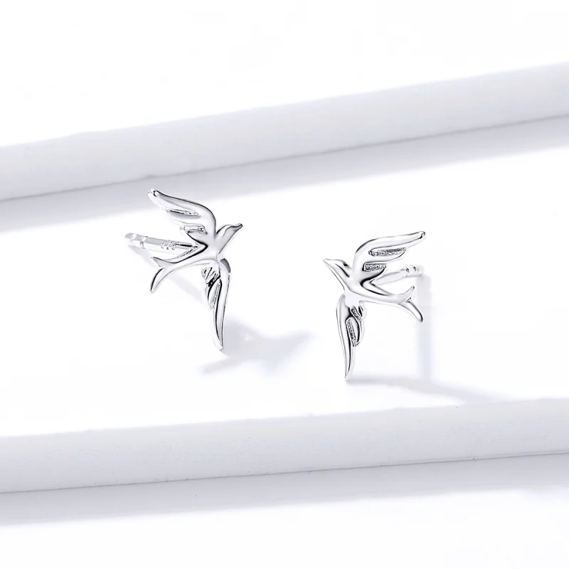 (imagem para) Brincos Petit Andorinha da Primavera estilo Pandora - BSE302 - Visualizar 3